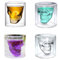 4 Stücks Doppelwandiges Glas Mit Totenkopf-Motiv, Schnapsgläser In Totenkopf-Optik, Skull Shot Glasses, Totenkopf Gläser,Schnapsgläser Schädel, Für Whisky, Wodka, Absinth, Kaffee, Bier, Tee（75ml）