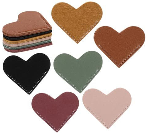 Lurrose 12stücke Herz-lesezeichen Aus Kunstleder Für Junge Mädchen Tragbare Eckseiten-lesezeichen Einzigartige Lesezeichen Für Buchliebhaber Zum Lesen