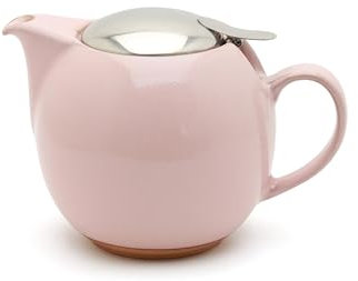 Zero Japan Bee House - Tetera redonda de cerámica con tapa extraíble e infusor de acero inoxidable para té suelto, tetera para dos, rosa Sakura (24 onzas)