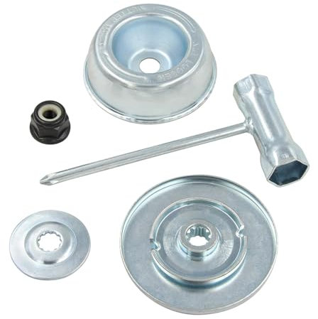 Lot de 2 adaptateurs pour débroussailleuse, lame de rechange en métal pour débroussailleuse, plaque de guidage, écrou de collier, tournevis d'entretien pour débroussailleuse la plupart des