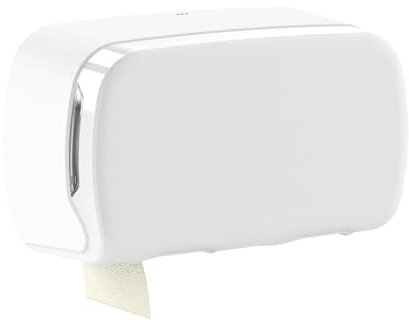 HyPaFol Toilettenpapierspender 2 Rollen, Wandmontage, abschließbar, weiß matt, Hygienespender, Toilettenpapierhalter Gewerbe, WC-Papierspender, Nachfüllbar, inkl. Befestigungsmaterial