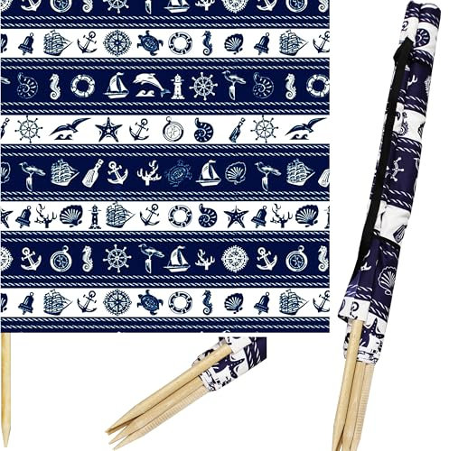 Pullmer Windschutz Strand 12m, Sichtschutz für Strand, Garten und Camping, Strandwindschutz, Strandzaun (Seemarken)