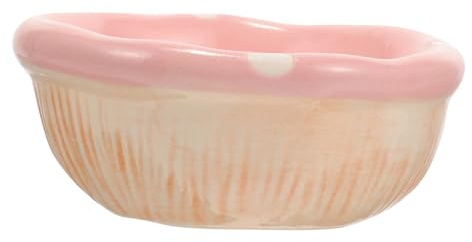 YARNOW Hamster Food Bowl Ceramic Pet Bowl Anti-tip Design Small Animal Feeding Dish for Hamster Rabbit and Small Pets Cute Mushroom Shape in Pink