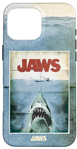 Jaws 50th Anniversary Poster Vintage Style Front & Back Case for iPhone 16 Pro Max
