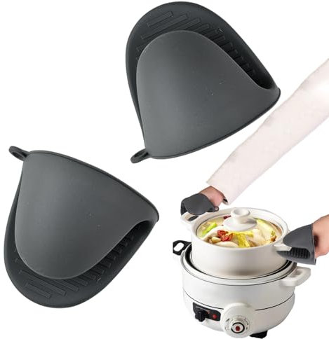 Norhogo Gant de Cuisine épais en Silicone, 1 Paire Gants de Four Résistant à la Chaleur, Gant Cuisine Anti Chaleur pour Cuisiner, Barbecue, Cuisson