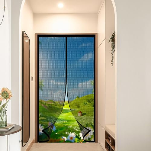 Zanzariera Porta Finestra 72 x 210 cm Facile da Montare Zanzariera di Alta Qualità per Balconi, Cantine, Camere da Letto e Porte Scorrevoli, Nero