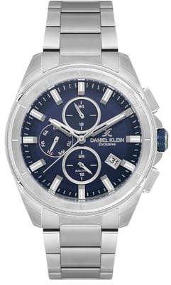 Daniel Klein DK.1.14224 Herren Armbanduhr 3 ATM Wasserdicht Großes Zifferblatt Leuchtende Armbanduhr Kalender-24-Stunden-Dual Time 3 untere Zifferblatt Herren Armbanduhr