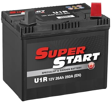 Super Start U1R 12V 26Ah 250A Garden & Specialist Battery | Maintenance Free, Vibration Resistant, Integrated Carrying Handle, Enhanced Safety Features
