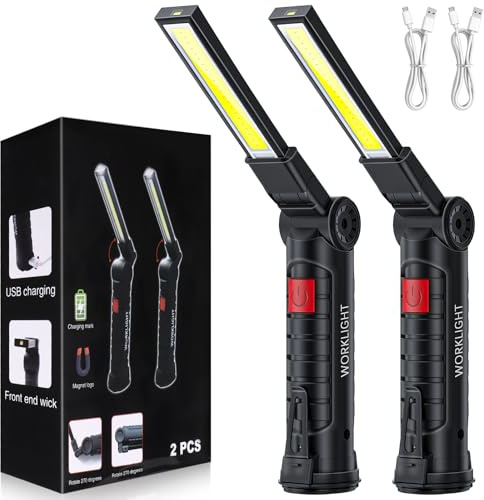 Starvortex 2Stück LED Arbeitsleuchte, 5 Modi Wasserdicht Werkstattlampe LED | 360° Arbeitslampe Handlampe LED Werkstatt, Taschenlampe Werkstatt für Auto Reparatur, Werkstatt, Camping