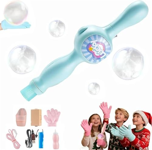 Baguette magique à bulles avec gants – Baguette élastique à bulles de brouillard – Machine à bulles de fumée colorée avec effet de brouillard et lumière colorée, adaptée pour les fêtes en plein air et