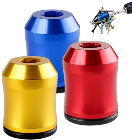 3 Pack Magnetic Screw Rings, Magnetic Screwdriver Bit Rings, Universal Hex Driver & Electric Drill Bit Holder, for Power Tools, Woodworking, Home Repair, Maintenance