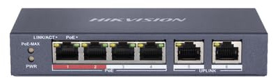 HIKVISION SWITCH 8 PORT GIGABIT UNMANAGED POE SWITCH 1 GIGABIT RJ45 UPLINK PORT, 1 GIGABIT SFP UPLIN