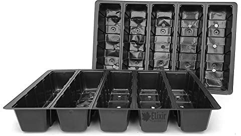 Elixir Gardens 5 Cell Seed Sowing Division Strip Tray Insert to Fit Standard British Propagator Trays x 10
