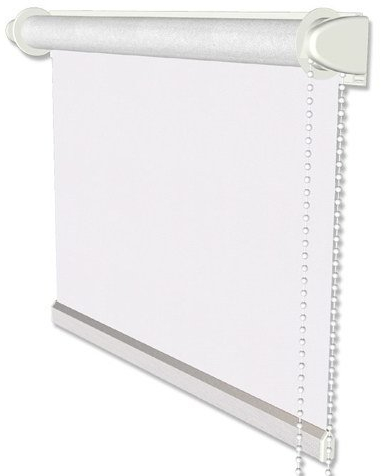 INTERDECO Verdunkelungsrollo mit Seitenzug, Thermo-Rollo, aus Polyester, Klemmfix-Rollo ohne Bohren, Weiß, verdunkelnd mit rückseitiger Silberbeschichtung, Typ 3005, 83,5 x 175 cm