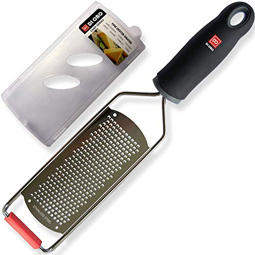 DI ORO® Handheld Fine Lemon Zester and Grater – Effortlessly Grates All Food Types and Cleans Easy – Ergonomic Comfort Grip and Razor Sharp Stainless Steel
