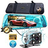 PARTIM NX100 Pro WiFi Backup Camera For Cars - DVR Dash Cam 1080p & Rear View Camera 720p | 4.3'' Rearview Mirror Monitor | Dashboard Car Driving Recorder with Ultimate Night Vision & Parking Assist
