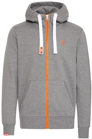 !Solid SDBenn High Neck Herren Zip-Hoodie Sweatjacke Kapuzenjacke Hoodie mit Kapuze Reißverschluss Kängurutasche Baumwollmischung Regular fit, Größe:XL, Farbe:Grey Melange (8236)