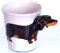 B2SEE Mug-chien-teckel-noir-tasse-3d-ceramique-animaux-vaisselle-fait Main Enfant Femme Garcon Fille de LTD
