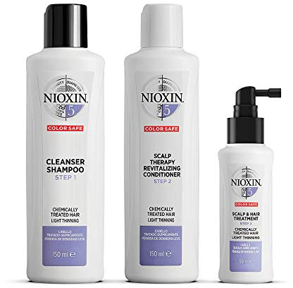 Nioxin 3-teiliges System System 5 Chemisch behandeltes Haar mit leichter Ausdünnung Haarverdichtungskur Kopfhauttherapie Probierset