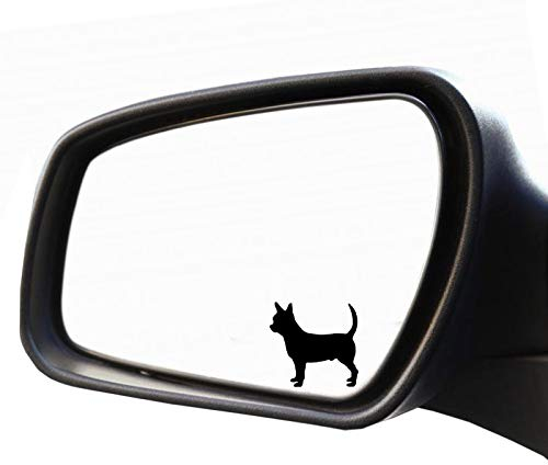HR-WERBEDESIGN 2X Spiegel Aufkleber Chiwawa Chihuahua Bulldogge Nummernschild Kennzeichen