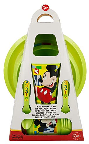 STOR 6 Pcs Easy Set In Gift Box Mickey Watercolors - Juegos de vajilla, unisex