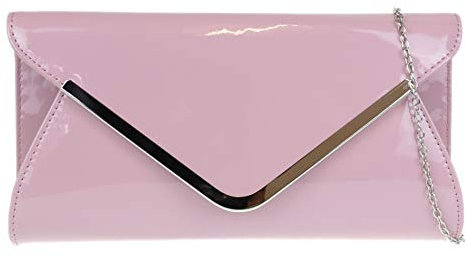 Girly Handbags Die Frauen Glossy Übergroße Clutch-Bag (Rosa)