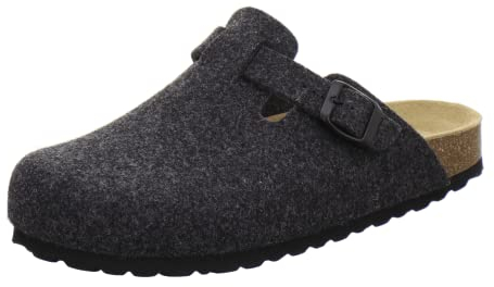 AFS-Schuhe Herren Hausschuhe geschlossen aus Filz, Bequeme, warme Winter Clogs, Made in Germany, 36900 (46 EU, anthrazit)