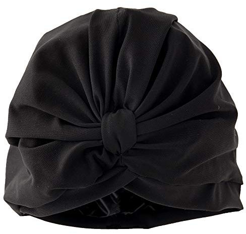 Dilly Daydream Goddess Black Shower Turban - Lycra Shower Cap - British Made - Machine Washable - All Hair Types