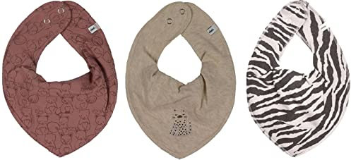 Pippi Baby Halstuch 3er Set Baby Halstücher Dreieckstücher Lätzchen (Bären+Leo creme)