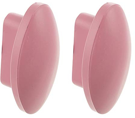 URBNLIVING Plastic Door Knobs Handles Drawer Cupboard Pull Furniture Cabinet Small Colour (2, Pink Plastic Oval)