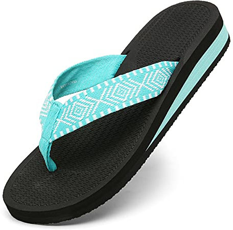 ChayChax Chanclas de Cuña para Mujer Suave Sandalias de Playa Ligero Pantuflas Verano Zapatillas Antideslizante, Azul, 37 EU