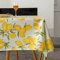 PUDSIRN Zitronen-Tischdecke, Frühlings Sommer-Tischdecke, gelbe Tischdecke, Polyester-Gewebe, wasserdichte, schmutzabweisende Tischdecke, für Küche, Party, Picknick, drinnen, draußen (140 x 200 cm)