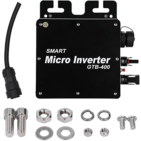 contrôleur de micro-onduleur,Micro-onduleur solaire 400W, identification automatique de micro-onduleur de connexion de réseau solaire de contrôle Wifi 120 230V(le noir)