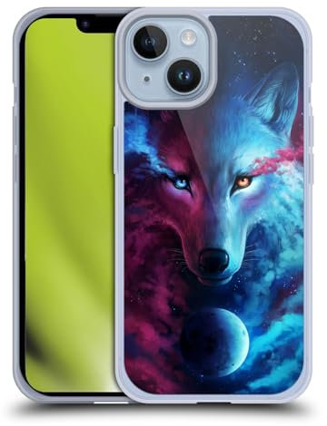 Head Case Designs Licenza Ufficiale Jonas JoJoesArt Jödicke Lupo Galassia Animali Selvatici Custodia in Gel [Protezione di Grado Militare] Compatibile con Apple iPhone 14 E Compatibile con MagSafe