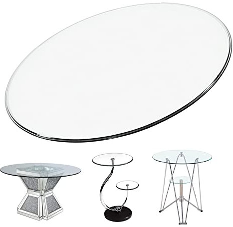 Tisch Glasplatte Ersatzteil - 8mm Dick,Hohe Tragfähigkeit,Rund Tischplatte Glasplatte,Für Bars, Arbeitszimmer, Balkon, Babyzimmer,Tischplatte Sicherheitsglas - Glasplatte Rund ( Color : Clear , Size :