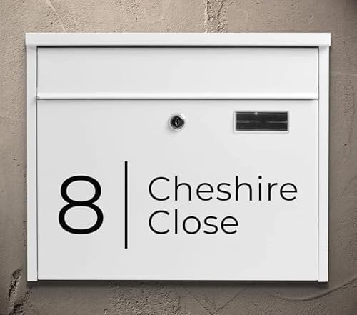 Personalised Letterbox/Postbox/Mailbox, White, Cheshire, Wall-mounted, Lockable, 37.5 x 30.5cm, Add Your House Number/Name/Street