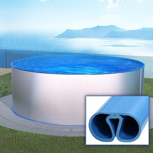 SAXONICA Rundpool Ø 450 x 120 cm I Grund Set I Poolfolie blau 0,5 mm I Splasher Handlauf I 4,5 x 1,2 m