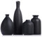Juego de 4 jarrones de cerámica Negra, decoración de Granja, decoración de Chimenea, decoración de repisa y Estante, decoración del hogar para Entrada, baño, Cocina y Oficina