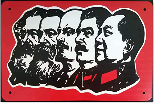 Marx, Enckes, Lenin, Stalin, Mao Zedong Kommunist Leader Poster CCCP Blechschild Malerei Mann Höhle Bar Pub Club Metall Dekor Plaque 20 x 30 cm