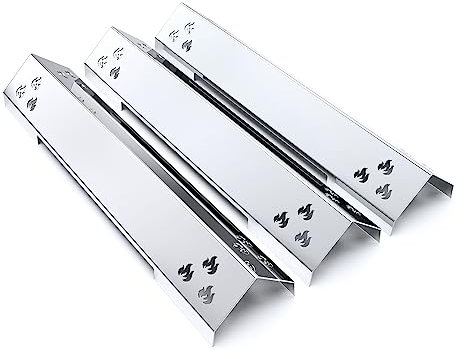 teileplus24 BR02-3-SG Gasgrill Edelstahl Brennerabdeckung kompatibel mit Burnhard Fred Basic/Big Fred Deluxe | Flavorizer Bars | Passgenau | Rostfrei | Brennerschutz