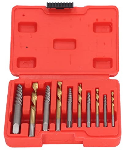 5 Extractores de Tornillos y 5 Brocas para Mano Izquierda, Juego de Extractores de Tornillos para Trabajo Pesado Juego de Extractores de Tornillos para Mano Izquierda para Quitar