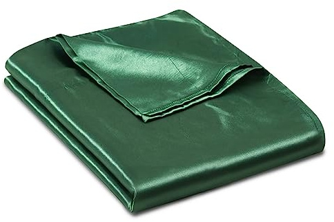 Ersmak Nur Satin-Bettlaken, Bettzeug Einzelbett, luxuriöses und ultraweiches, seidiges Bettlaken für Doppelbett-Matratzen, Smaragdgrün