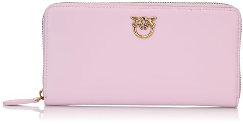 Pinko Ryder Zip Around Vitello Seta, Accessori da viaggio- Portafogli Donna, Wwgq_lilla-antique Gold, 20