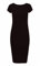 HUBIBUBI Womens Ladies Short Sleeve Plain Midi Dress Stretchy Jersey Basic Casual Summer Bodycon Dress Womens Plus Size Plain Short Sleeve Stretch Ladies Jersey Midi Dress Sizes 8-26 Black