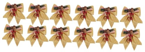 HOMSFOU 12 Stück Tannenzapfen-Schleife Riesige Weihnachtsschleife Große Weihnachtsschleifen Weihnachtsdekoration Schleifen Für Kränze Weihnachtsbeere Tannenzapfen-Dekor Rote