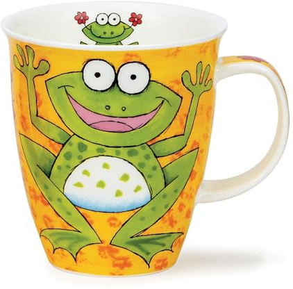 Dunoon Nevis - Taza de porcelana fina, diseño de ranas