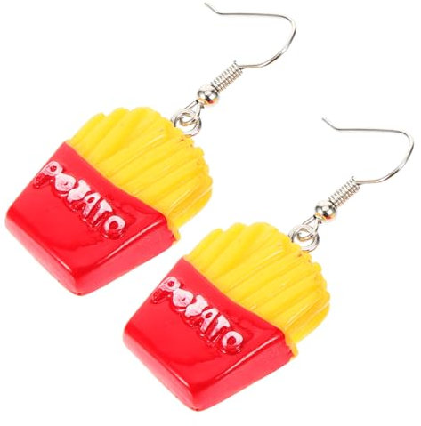 GALPADA 2 Paar Chip-harz-ohrringe Baumelnder Ohrring Miniaturdekoration Emaille-ohrstecker Clip-ohrringe Popcorn- Mädchen Cartoon-ohrschmuck Gedenken Plastik Handgemacht