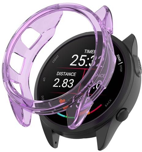 [2 Pack] KingFan case Compatible for Garmin Forerunner 165 [Without Screen Protector],soft tpu Bumper Case Protective Cover Frame Compatible for Garmin Forerunner 165 Music smartwatch