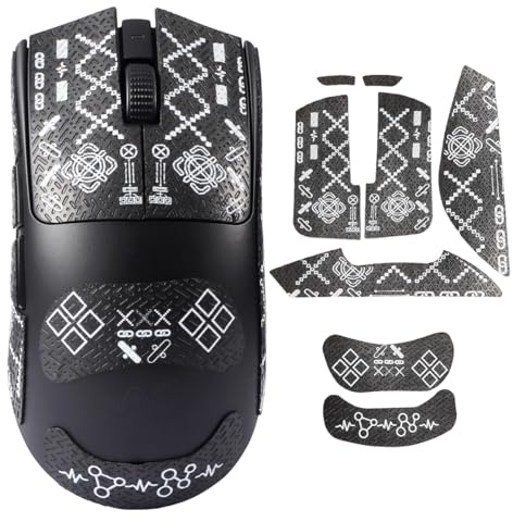 immoenuc Ruban adhésif antidérapant pour souris Razer Viper V3 Pro - Prédécoupé - Résistant à la transpiration - Motif imprimé