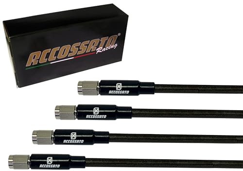 Geflochtene Schläuche Accossato Schwarz Carbon für Seat Alhambral II 2.8 VR6 to ch 7M-1-570 000 2000-, Anzahl der Schläuche: 4